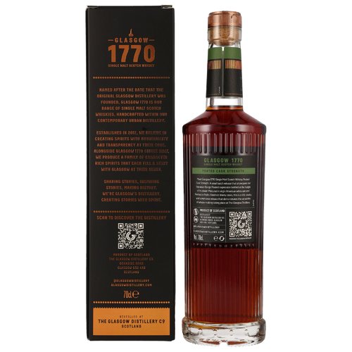1770 Glasgow Single Malt Scotch Whisky - Peated Cask Strength - PX Cask Finish Batch #1