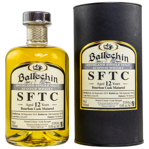 Ballechin 2010/2022 - 12 y.o. - Straight from the Cask - Bourbon Cask #214 + 219