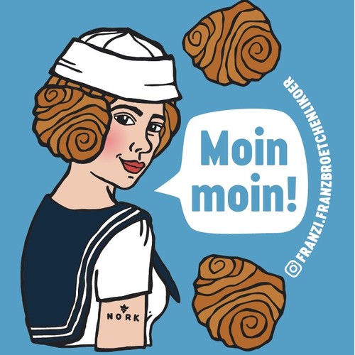 Franzi Sticker "Franzi mit Moin Moin"