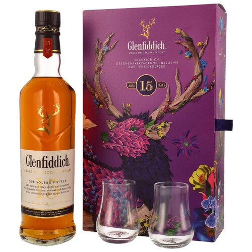 Glenfiddich 15 y.o. + 2 Gläser