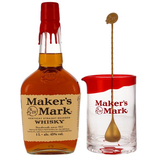 Makers Mark Liter Gastropaket: 6 Flaschen,1x Rührglas,1x Barlöffel