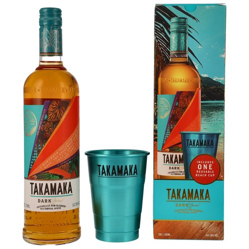 Takamaka Dark Spiced - Spiced Rum + Beachcup (Becher)