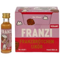 Franzi Franzbrötchenlikör Miniaturbox - Vegan - VPE: 16x0,02