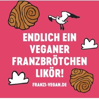 Franzi Vegan - Endlich ein veganer Franzbrötchenlikör - Sticker (300 Stk. pro Bund)